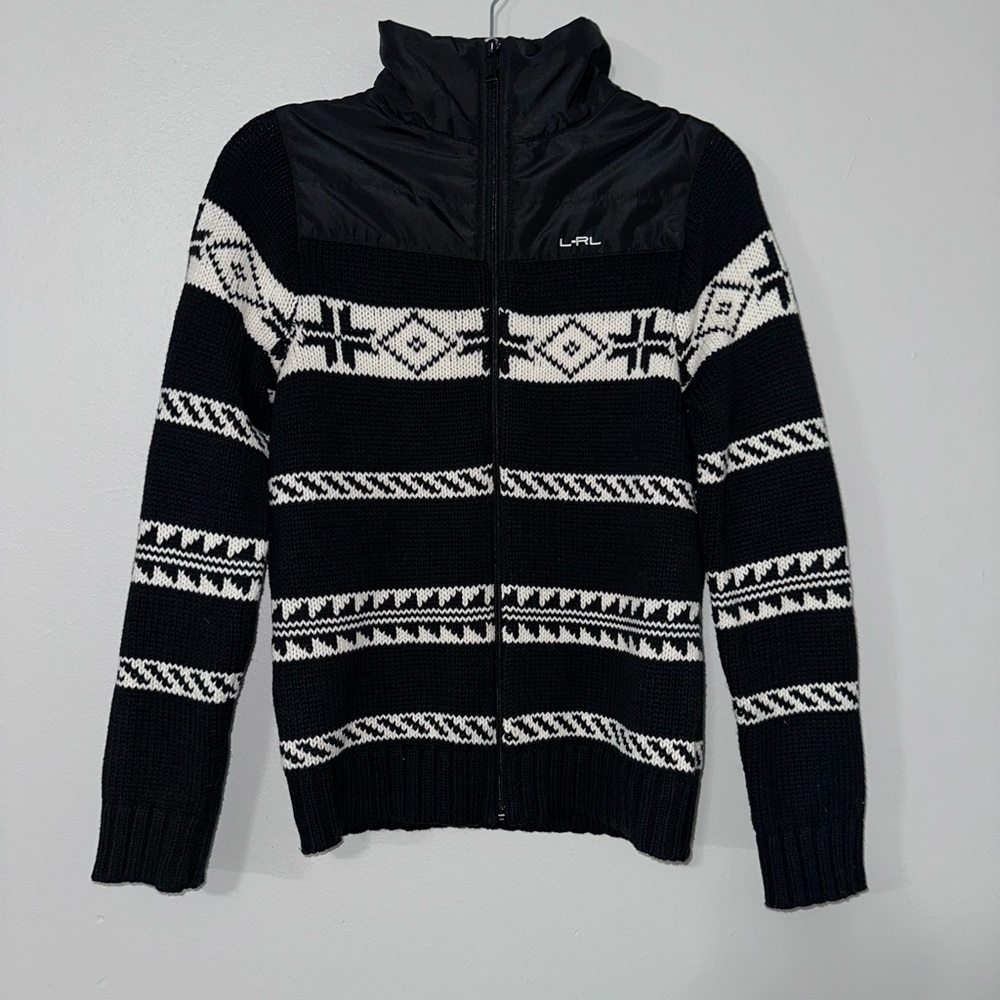 LAUREN RALPH LAUREN Knit Full Zip Turtleneck Jacket